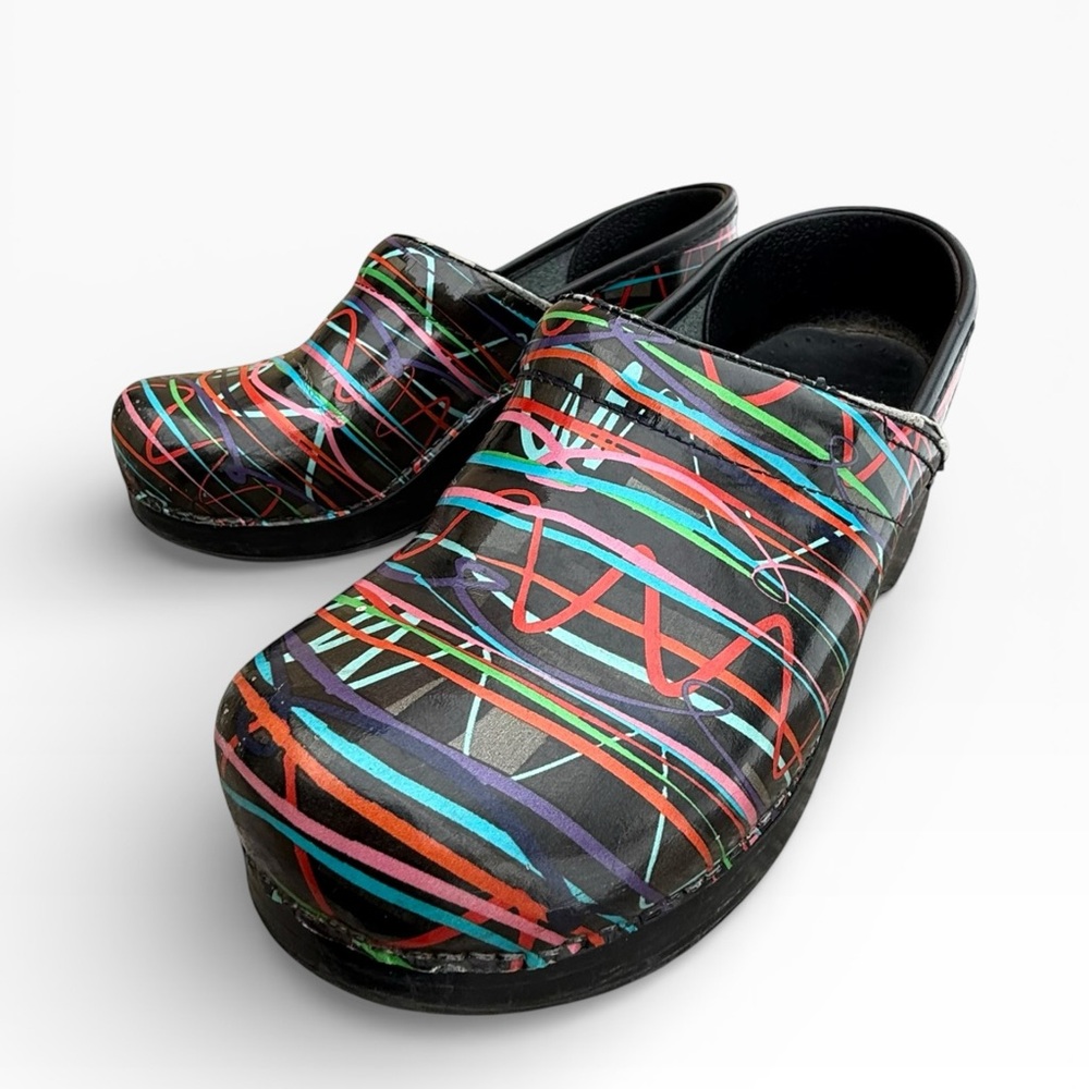 Dansko Professional Multicolor Streamers Patent Leather Women's EU 37 US 6.5-7 - Picture 5 of 15